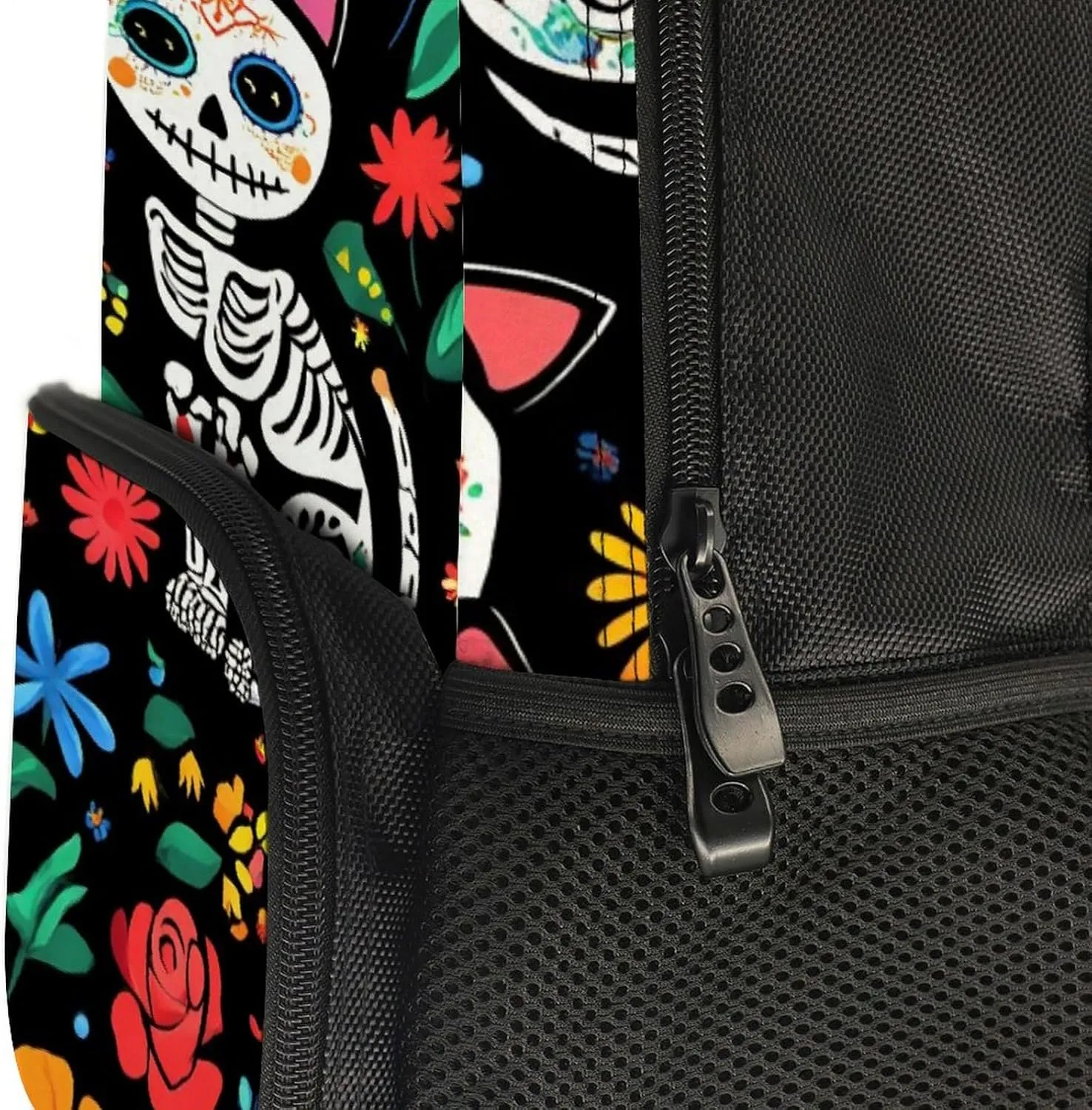 Of The Dead Black Cat Rose cow exhibit Sugar Skull Skeleton Travel and Sport Backpack Rucksack Lightweight Rucksack for Sports Travel Running - Big Capacity Multipurpose Anti-Theft Bookbag, Day 