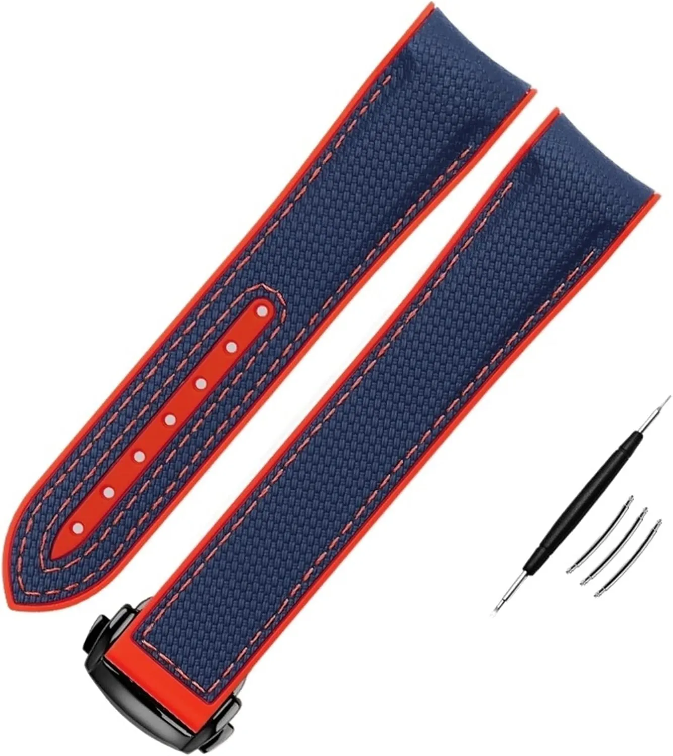 Omega Watch Band 20mm 21mm 22mm Silicone Watchband Folding Clasp Curved manufacture shade exploration goose sage portion End Wristwatches Belt with Logo Nylon Silicone Watch Strap for 