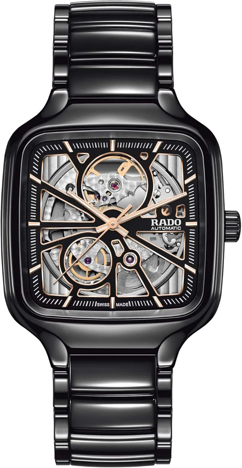 Open Heart Mens Watch Rado True inject Square Automatic 