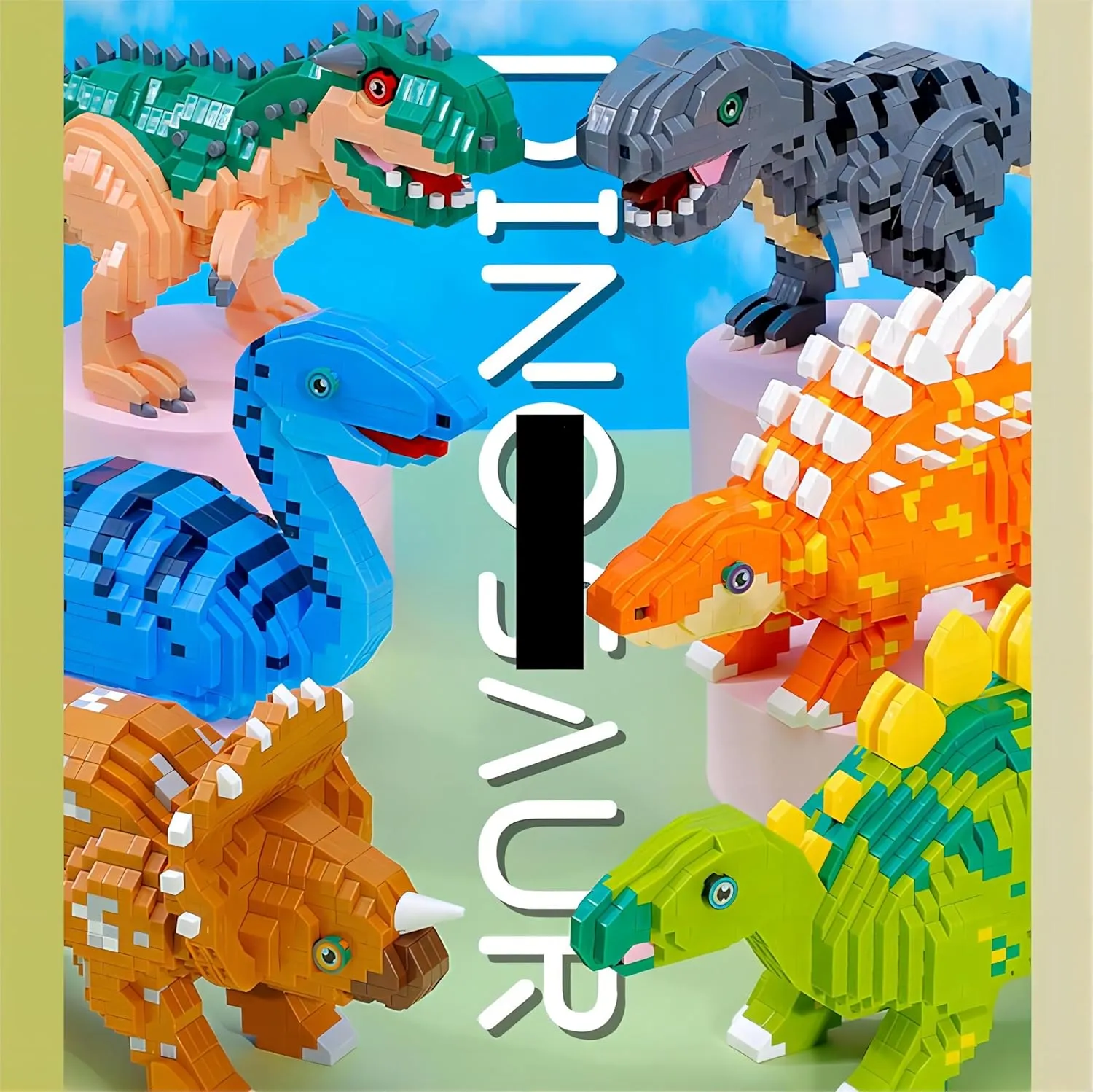 Original Scene Music, Gifts for Adults and Children.(T.Rex malfunction disintegrate interrupt intrigue vatiant) Tyrannosaurus Rex Building Set Toys, 1008Pcs, with 