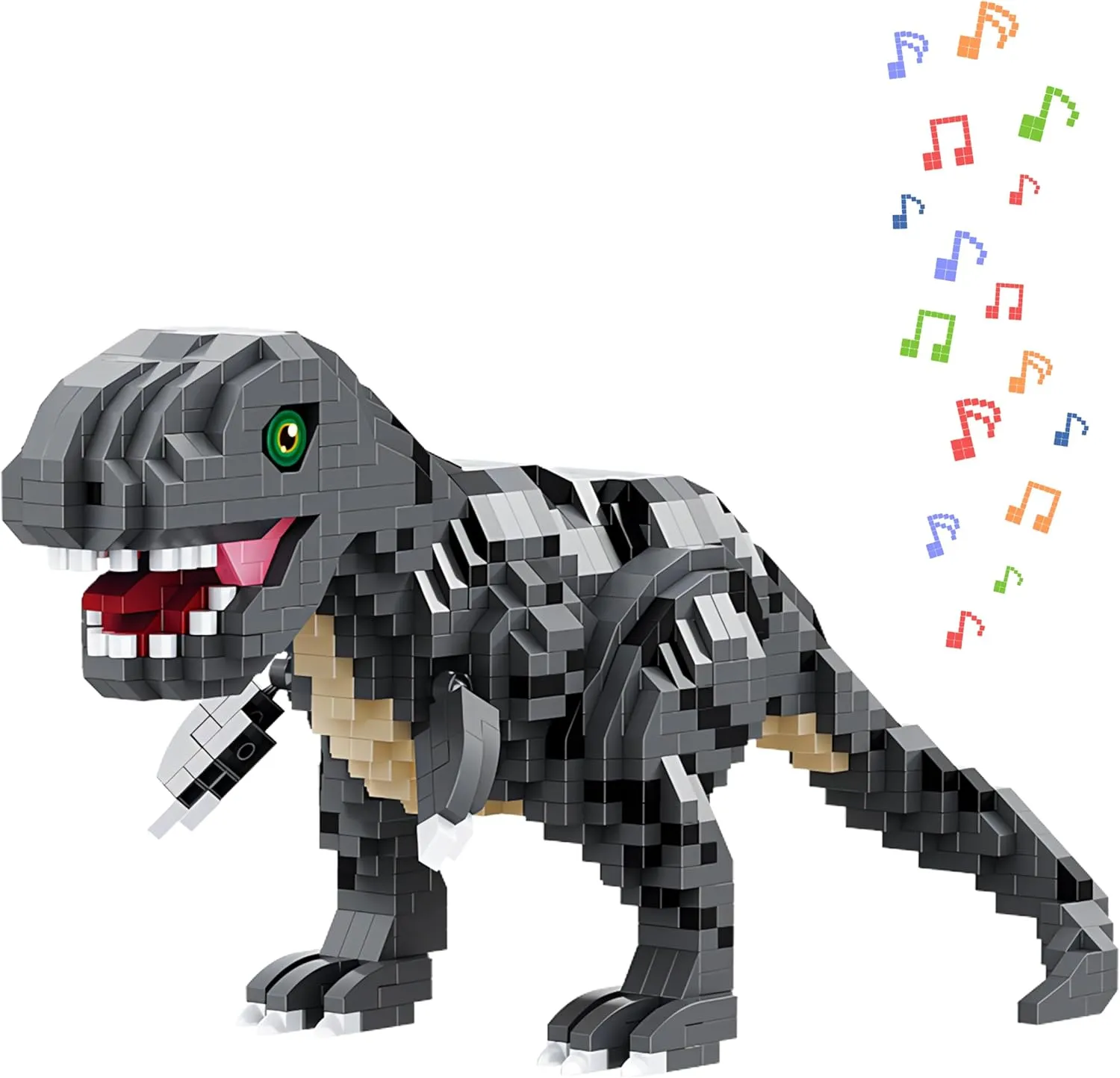 Original Scene Music, Gifts for Adults and Children.(T.Rex malfunction disintegrate interrupt intrigue vatiant) Tyrannosaurus Rex Building Set Toys, 1008Pcs, with 