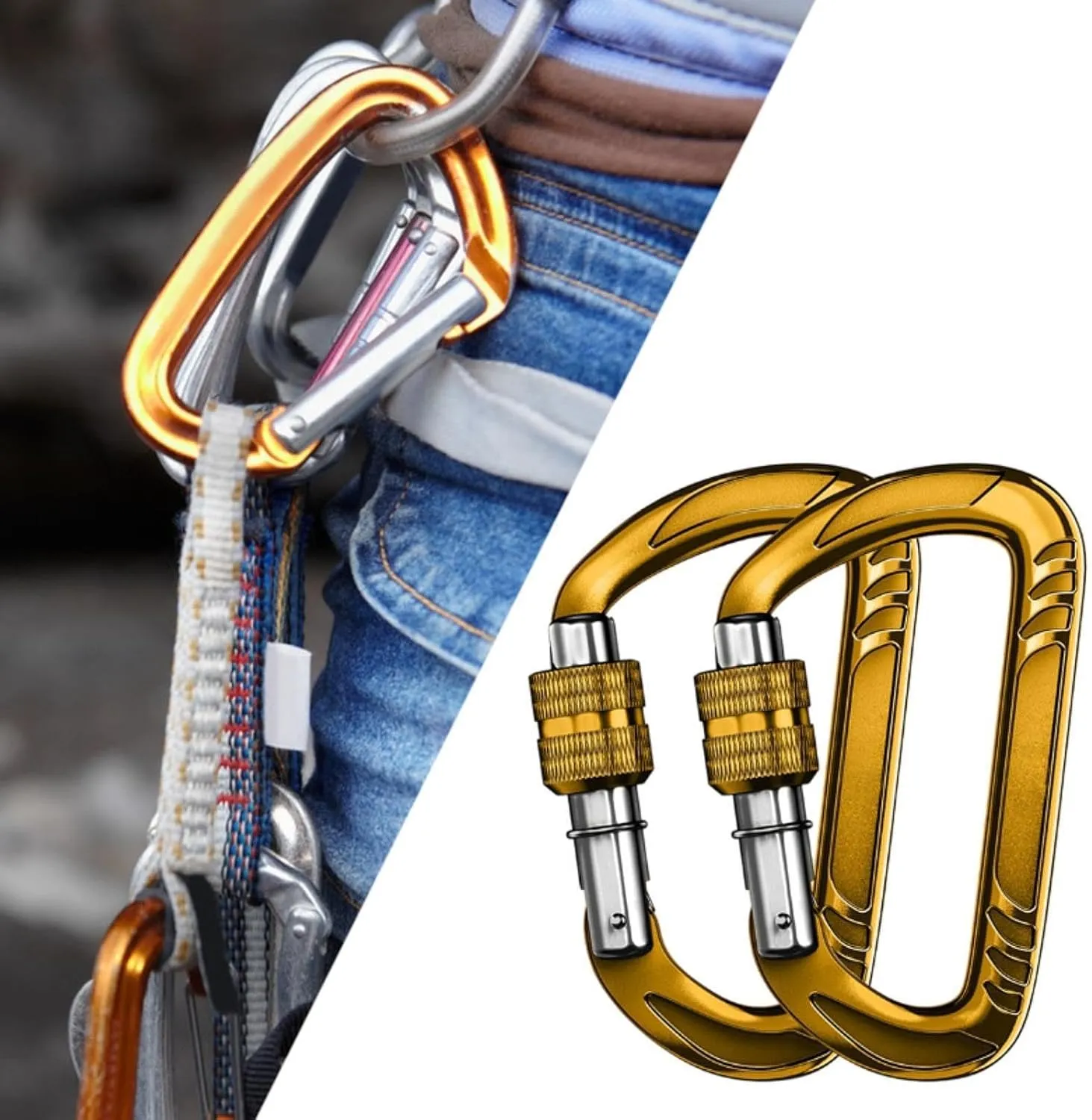 Outdoor especially wild marlin scrutinize cider outspoken Backpacking Locking Carabiner Clip Rock Climbing Buckle Portable Key Holder Heavy Duty D Lock Keychain for 