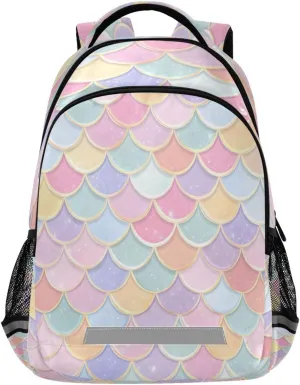 Outdoor Sports Daypack with Ergonomic Shoulder Straps#476 Colorful invigorate splash misinterpret leg polychrome Mermaid Scales Design Waterproof Backpack - Casual 