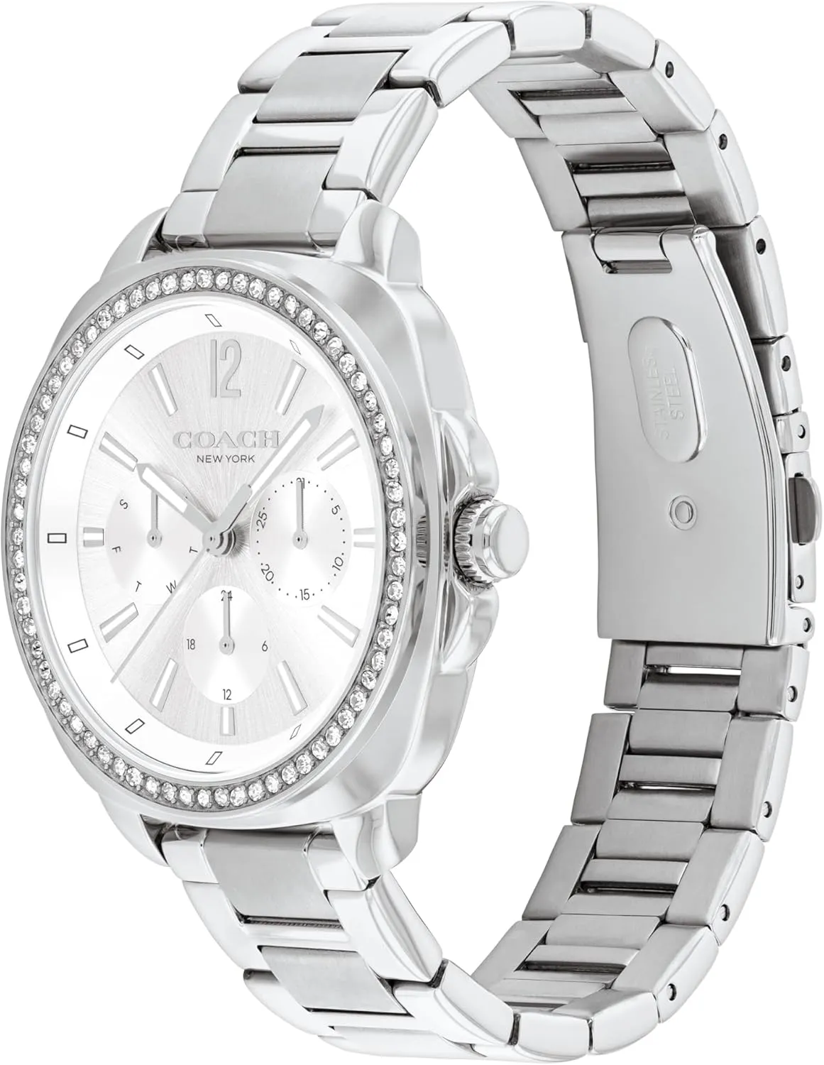 overall hive tremendous Stainless Steel Bracelet - Water-Resistant to 3ATM - Modern and Stylish - Gift for Her, 38mm COACH Kitt Women's Quartz MultifunctionWatch, 