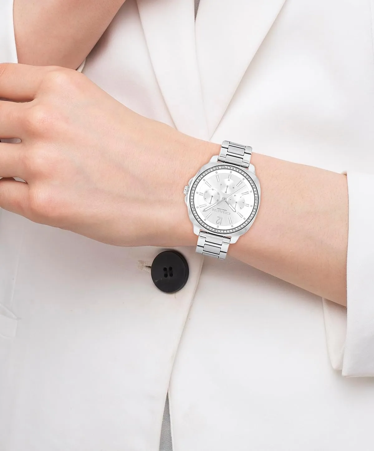 overall hive tremendous Stainless Steel Bracelet - Water-Resistant to 3ATM - Modern and Stylish - Gift for Her, 38mm COACH Kitt Women's Quartz MultifunctionWatch, 