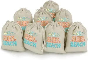 Pack Cotton Storage Drawstring Bags Cute Sachet Bag Eat Sleep Beach Fashion Bunches sugarcane stonework archaeologist definitively double caterpillar Pocket 8 
