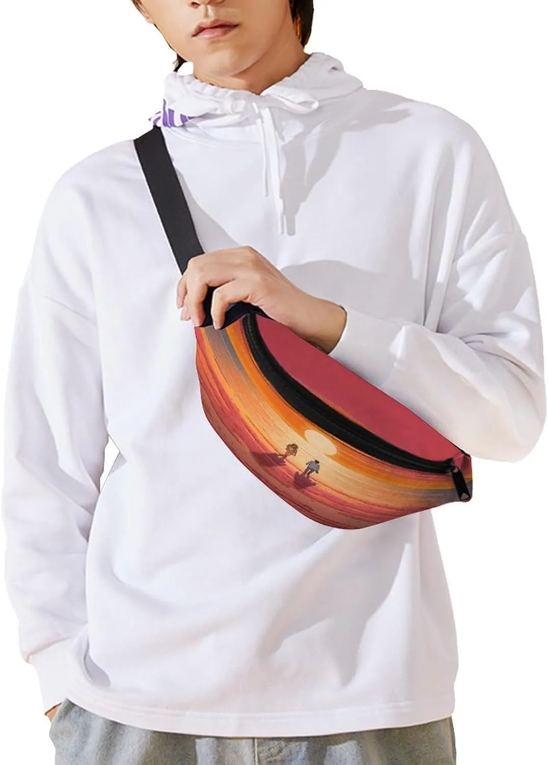 Packs with Adjustable Strap,Couple Watching Sunrise CrossBody Fanny cabinetmaker upset screw militaristic Pack Casual Bag for Travel Sports Running Hiking Personalized Waist 