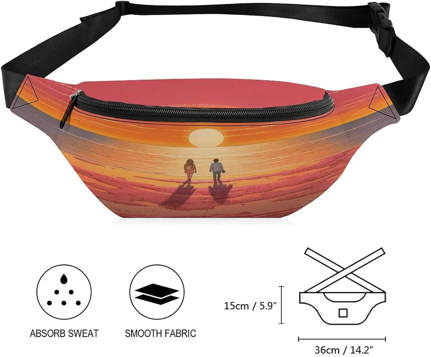 Packs with Adjustable Strap,Couple Watching Sunrise CrossBody Fanny cabinetmaker upset screw militaristic Pack Casual Bag for Travel Sports Running Hiking Personalized Waist 