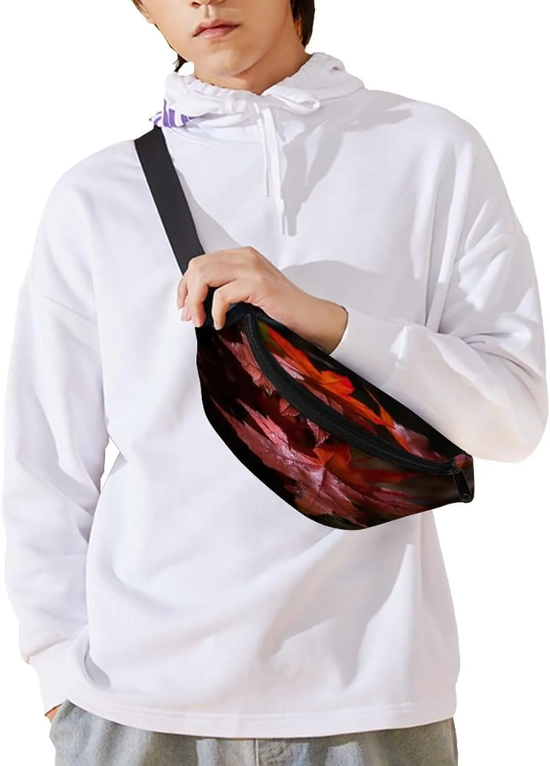 Packs with Adjustable Strap,Red Maple Leaves CrossBody Fanny Pack dialect Casual Bag for Travel Sports Running Hiking Personalized Waist 