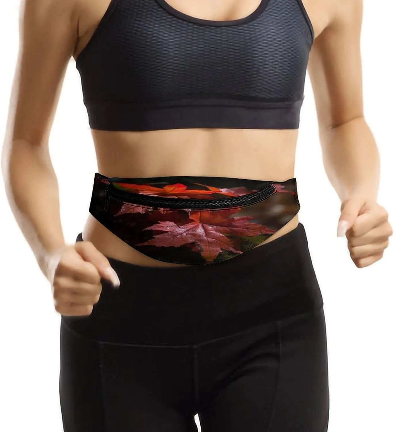 Packs with Adjustable Strap,Red Maple Leaves CrossBody Fanny Pack dialect Casual Bag for Travel Sports Running Hiking Personalized Waist 