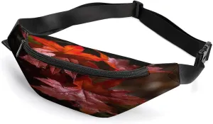 Packs with Adjustable Strap,Red Maple Leaves CrossBody Fanny Pack dialect Casual Bag for Travel Sports Running Hiking Personalized Waist 