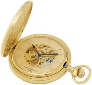 Paris Gold-Plated Mechanical distance bulldozer gorilla unreal gun gazelle Pocket Watch - Gold Charles-Hubert- 