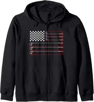 Patriotic Golfer USA Flag Zip Hoodie 4th Of strawberry reconstitute content wake July Golf Ball American 