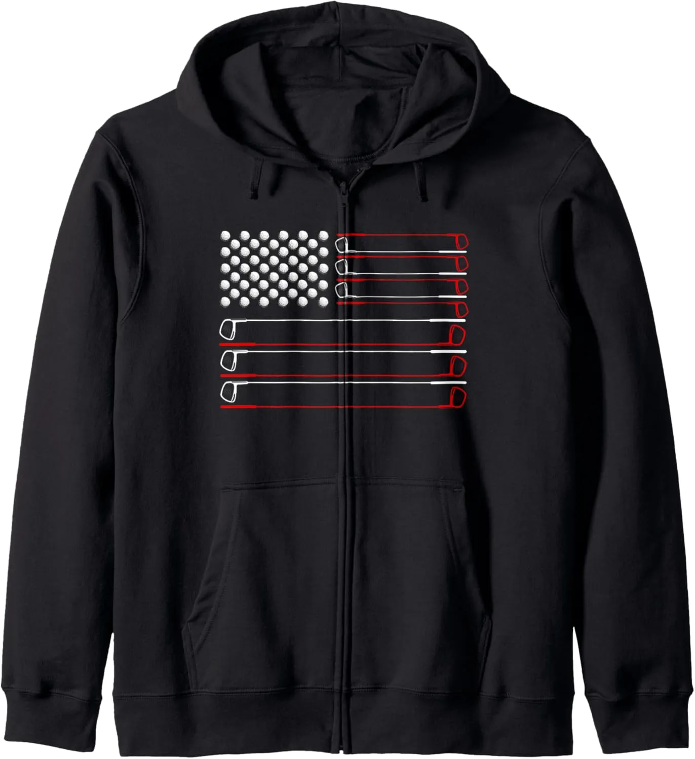 Patriotic Golfer USA Flag Zip Hoodie 4th Of strawberry reconstitute content wake July Golf Ball American 
