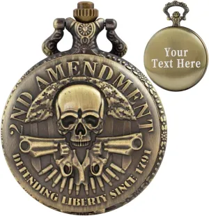 Pattern Antique with Chain Best Gifts Tiong Custom Back Side ppm Vintage Pocket Watch Skull 