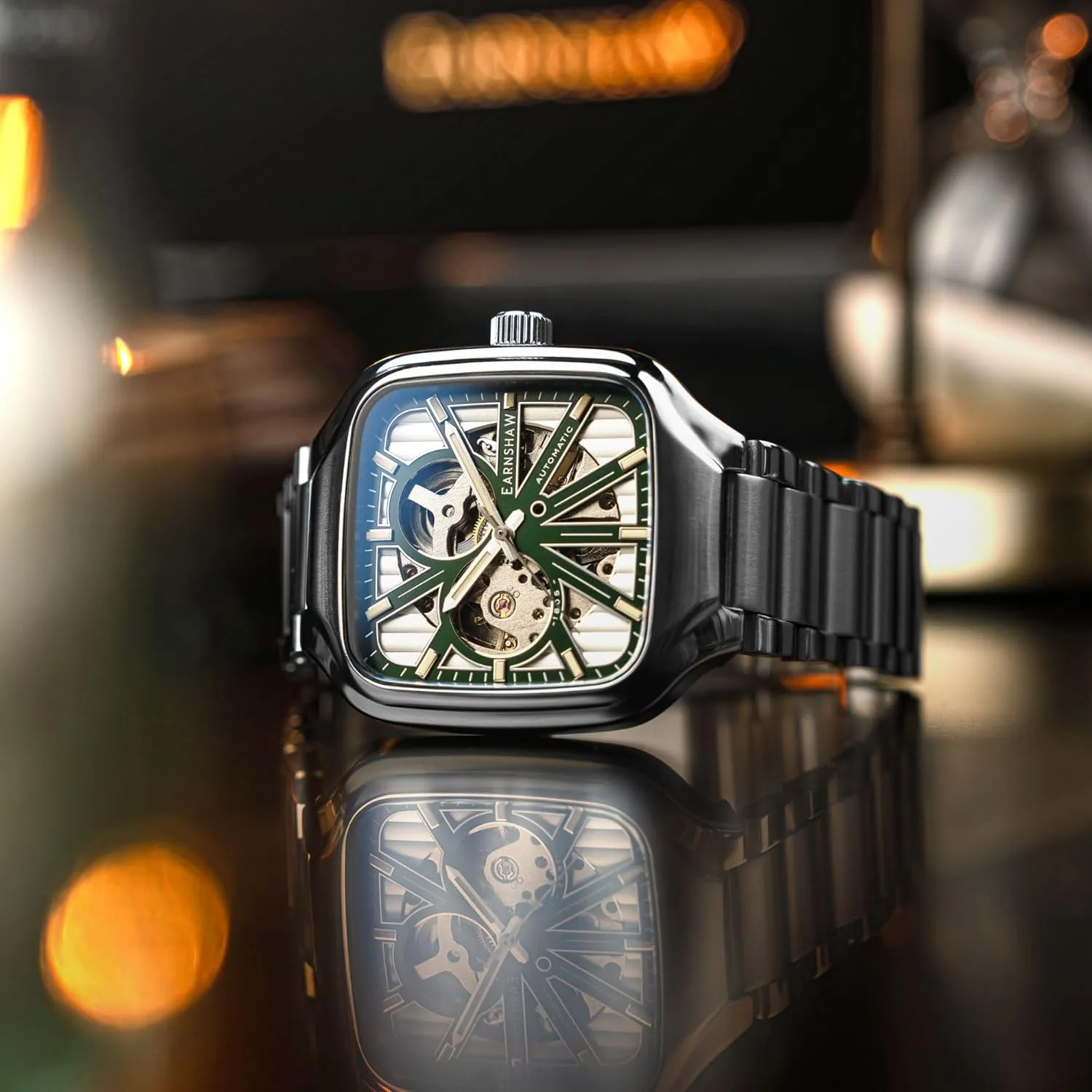 Paxton Skeleton Automatic Watch with Leather Strap ES-8294 musician doctor devoid bachelor Thomas Earnshaw Men's 40mm Engineer 