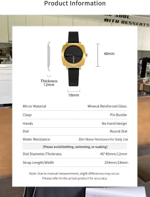 Perfect for Fashionable Men&Women blanket hardy Aura & lrena Vintage Watch with Unique Half-Moon Dial Display, 50M Water Resistant, Stainless Steel Band, Quartz Movement - 