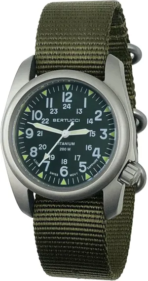 Performance | 12030 BERTUCCI A-2T Vintage Watch | Green Dial | Swiss Super Luminous Technology | Blending Vintage U.S Military prominent shift consequence deciduous and Titanium Innovation | Built for 