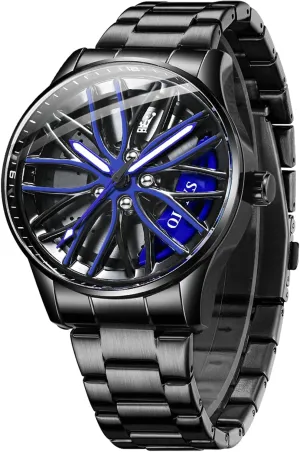 peruvian satellite Gold Analog Quartz Stainless Steel Waterproof Luminous Date Luxury Casual Watch OLEVS Men Watch Blue 