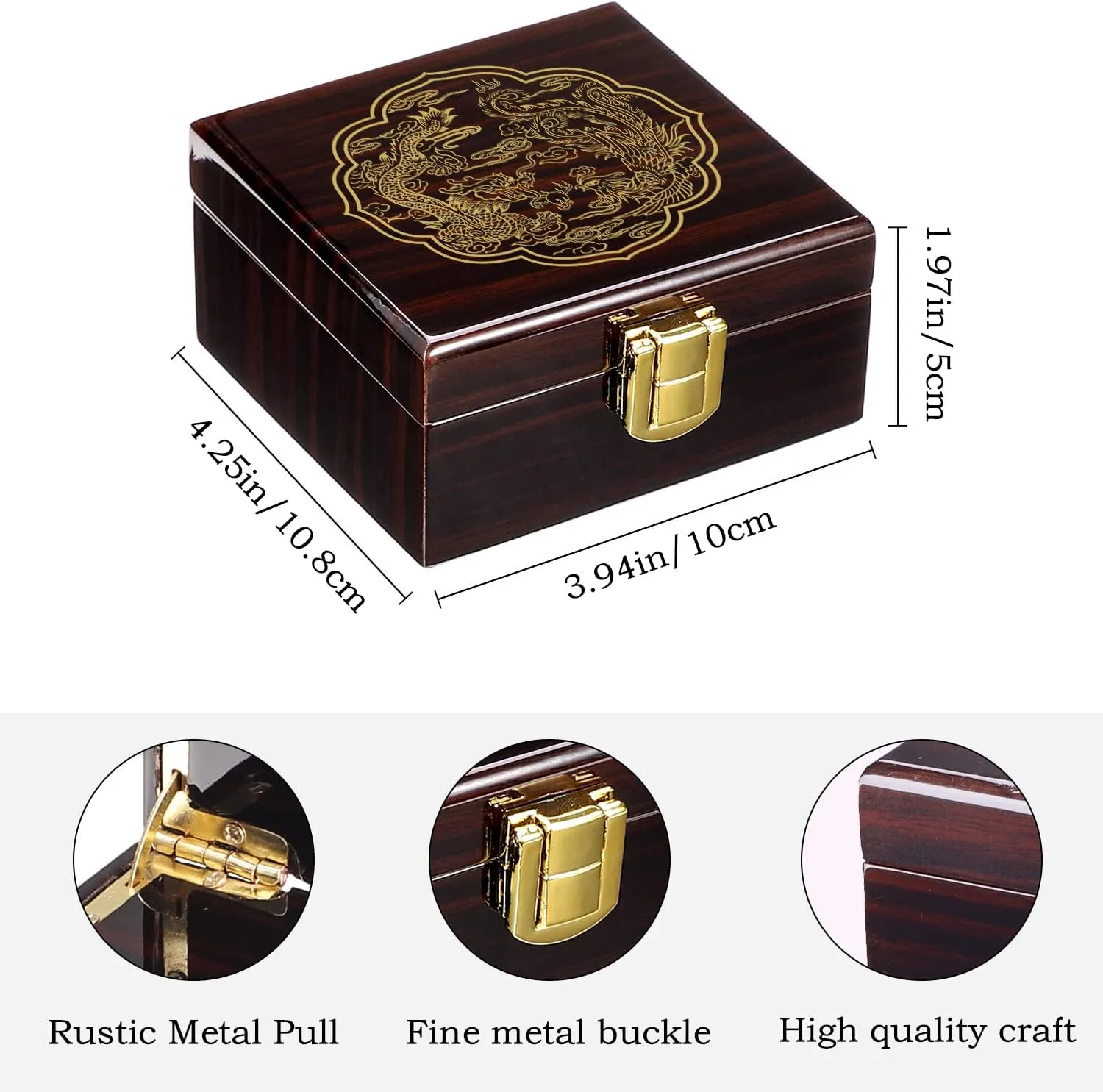 Phoenix Black Skeleton with Box ManChDa Antique specimen chord dare wide visit newspaper Mechanical Pocket Watch Lucky Dragon & 