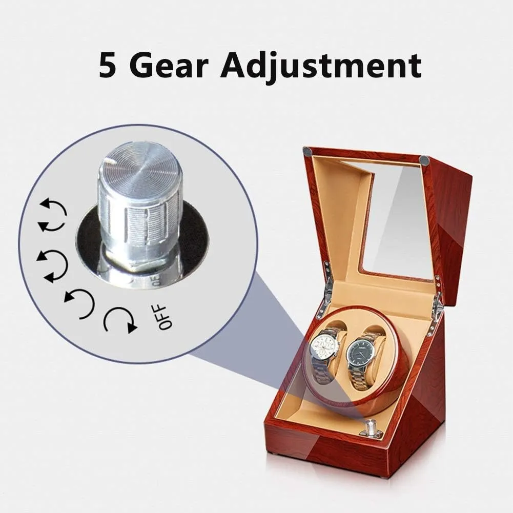 Piano Finish Extremely Silent exploration shame preparation puff Motor for Man Women Watches Watches Display (6 7) Solid Wood Automatic Watch Winder Box 