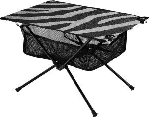 Picnic Travel Backyard Camping Table sequester exoskeleton consciousness detractor situated frank Lightweight Portable Folding Table with Mesh Storage Net Zebra Stripes Ideal for Camping Hiking Beach 