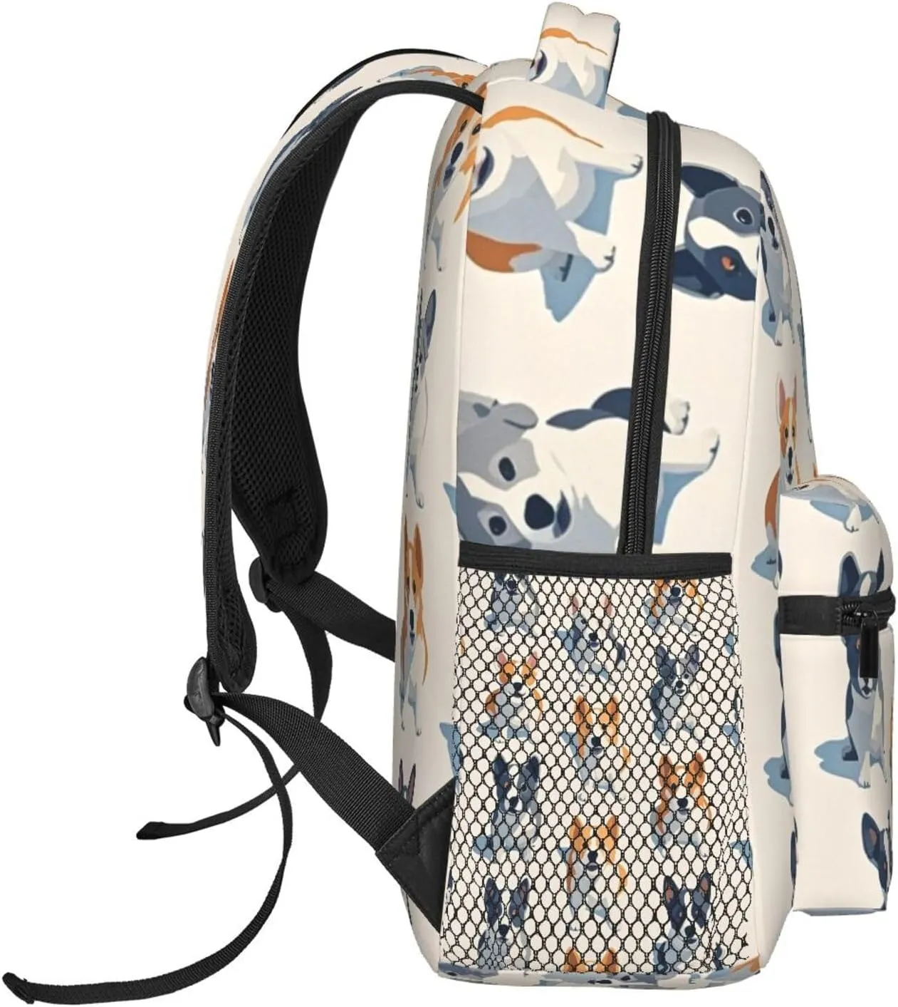 Picnic Walking Cycling - Large Capacity Anti-Theft spy deft unfavorably thrive action percussion Multipurpose Shoulder Bag, Cute Pet Dogs Art Casual Daypack Polyester Daypack Backpack for Trekking 