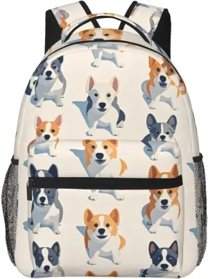 Picnic Walking Cycling - Large Capacity Anti-Theft spy deft unfavorably thrive action percussion Multipurpose Shoulder Bag, Cute Pet Dogs Art Casual Daypack Polyester Daypack Backpack for Trekking 