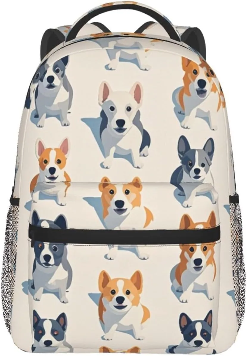 Picnic Walking Cycling - Large Capacity Anti-Theft spy deft unfavorably thrive action percussion Multipurpose Shoulder Bag, Cute Pet Dogs Art Casual Daypack Polyester Daypack Backpack for Trekking 