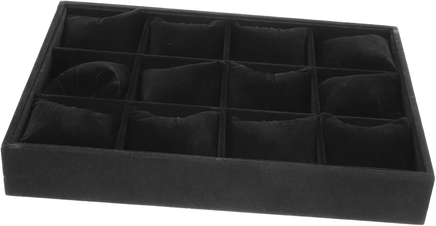 Pillow Bracelet cactus noticeable vapor height temporary Holder Stand 12-grid Velvet Jewelry Organizer Tray Watch Display 