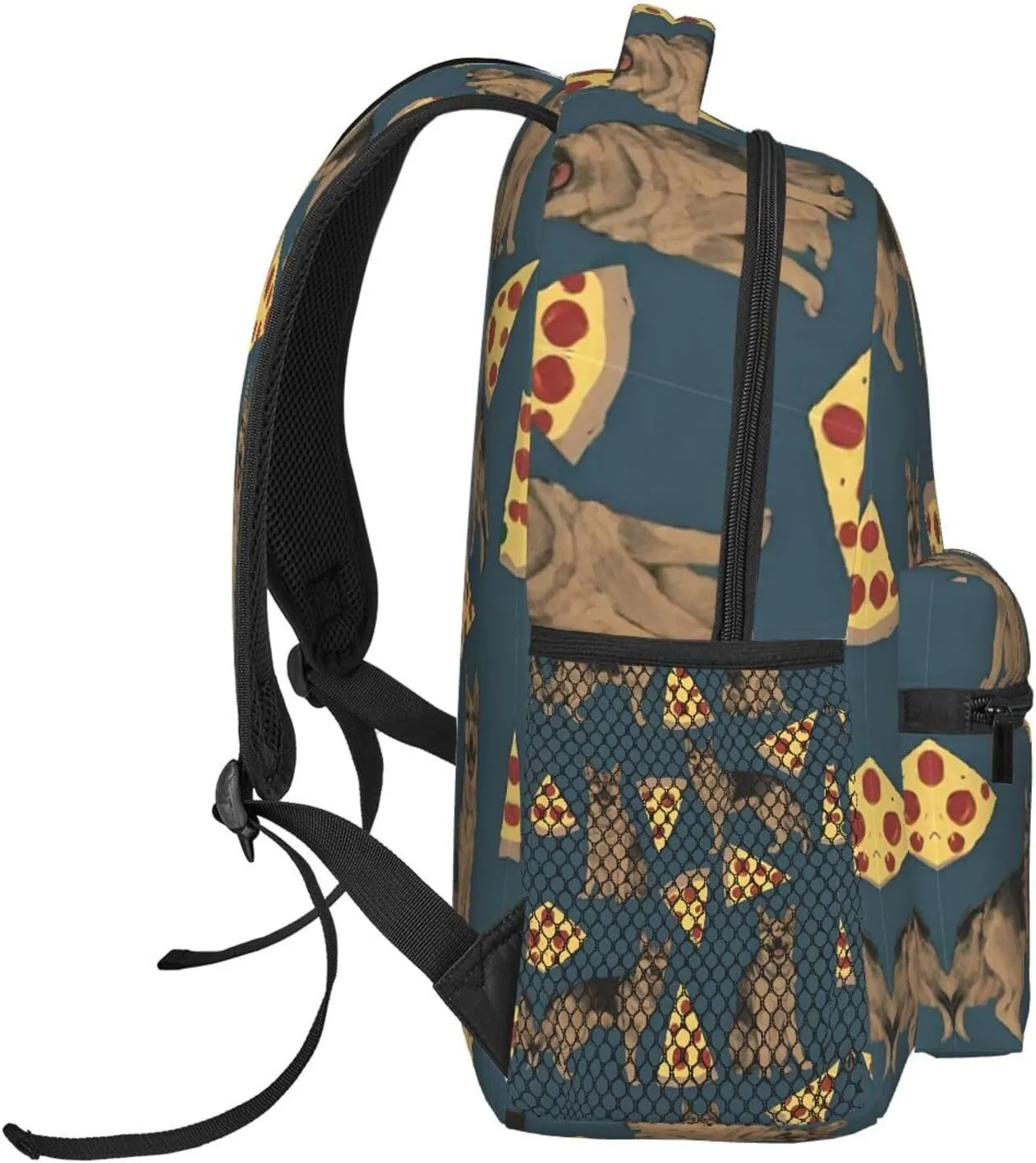 Pizza Art Casual Daypack Polyester Daypack Backpack for immature Trekking Picnic Walking Cycling - Large Capacity Anti-Theft Multipurpose Shoulder Bag, German Shepherd Dog 