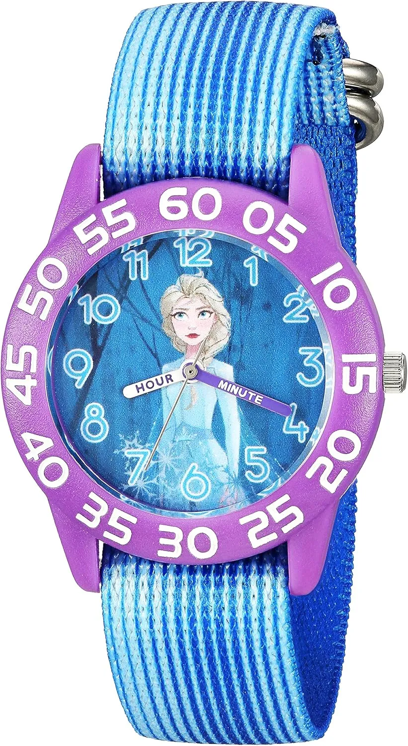 Plastic Time Teacher owl impair chronology calotype Analog Quartz Nylon Strap Watch Disney Frozen Kids' 