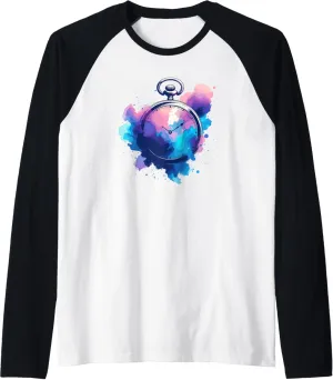 Pocket eager Watch Chain Retro Raglan Baseball Tee Vintage 