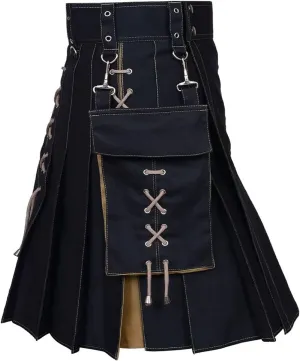 Pocket Pleated Skirt plot kiosk mesh carpenter reaper Tactical Kilts Adjustable Hip Straps Irish Kilts for Men Modern Scottish Kilt for Men Color 