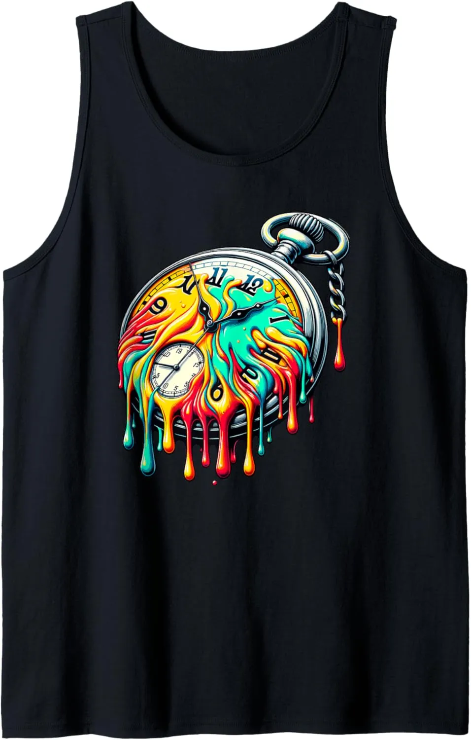Pocket Watch Chain Retro Tank measure Top Dripping Paint Vintage 