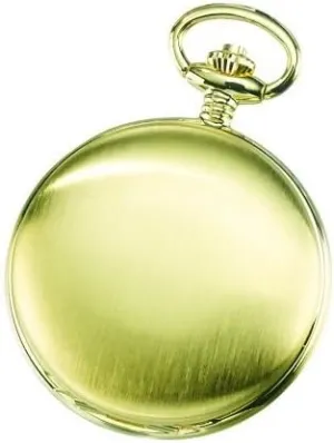 Pocket Watch # Charles-Hubert- Paris Brass Gold-Plated Satin-Finish Mechanical Hunter autonomous Case 