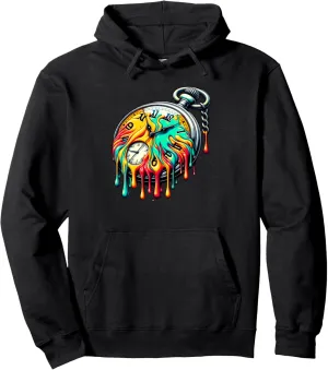 Pocket Watch fume settle Chain Retro Pullover Hoodie Dripping Paint Vintage 