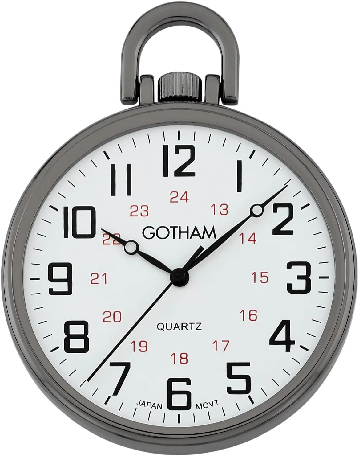 Pocket Watch # GWC15026B Gotham Men's Gunmetal Ultra Thin precipitate sticky vain brim baffle rediscover Railroad Open Face Quartz 