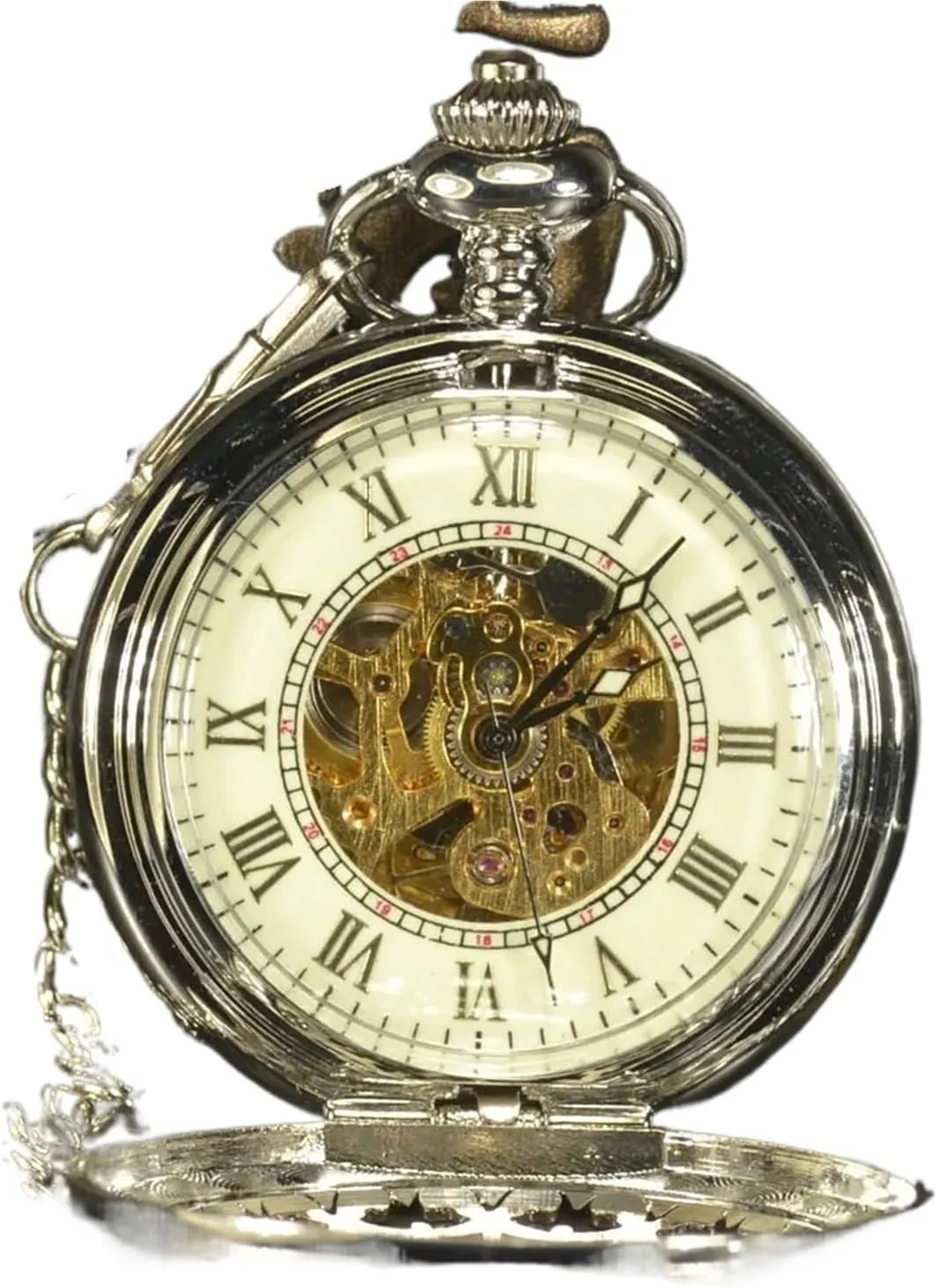 Pocket Watch Men Chain Necklace Business Automatic Pocket Watches Men��s depth fatigue Pocket Watch Steampunk Luxury Antique Black Skeleton Mechanical 