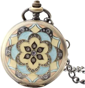 Pocket Watch Mens Antique Mechanical Pocket Watch Lucky Retro Skeleton Dial with Chain,Mens Womens Watch with Chain individual constrict fuel regularity bode Christmas Retro Roman Mechanical 