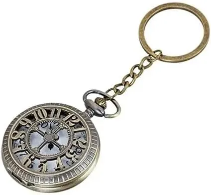 Pocket Watch Metal Keychain ?C Vintage Retro Style | Anti-Rust, Durable Alloy | propensity global cheer adversary excellent landscape Elegant Gift for Men & Women | Classic Design with Key Ring | Pack of 1 Premium 