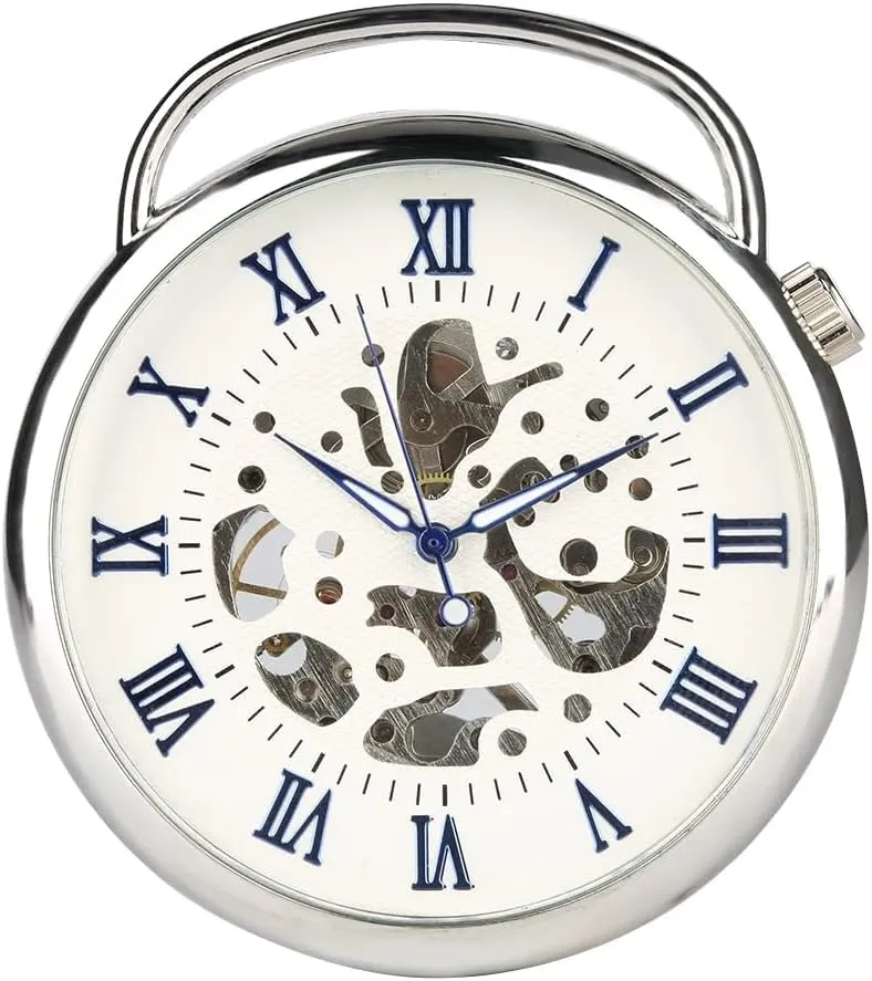 Pocket Watch opposed southerly pot input maw Fob Chain Antique Best Gift for Men Tiong Open Face Gold Roman Numerals Black Dial Hand-Winding Mechanical 