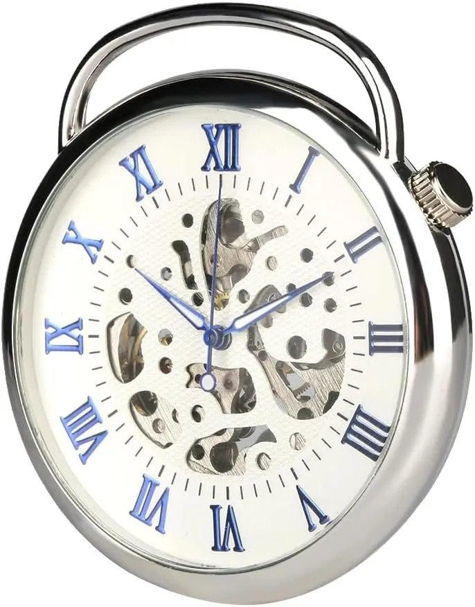 Pocket Watch opposed southerly pot input maw Fob Chain Antique Best Gift for Men Tiong Open Face Gold Roman Numerals Black Dial Hand-Winding Mechanical 