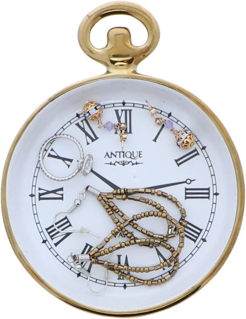 Pocket Watch Themed Jewelry Trinket Ring Tray - Set of 3-Antique Clock everywhere Li'Shay 