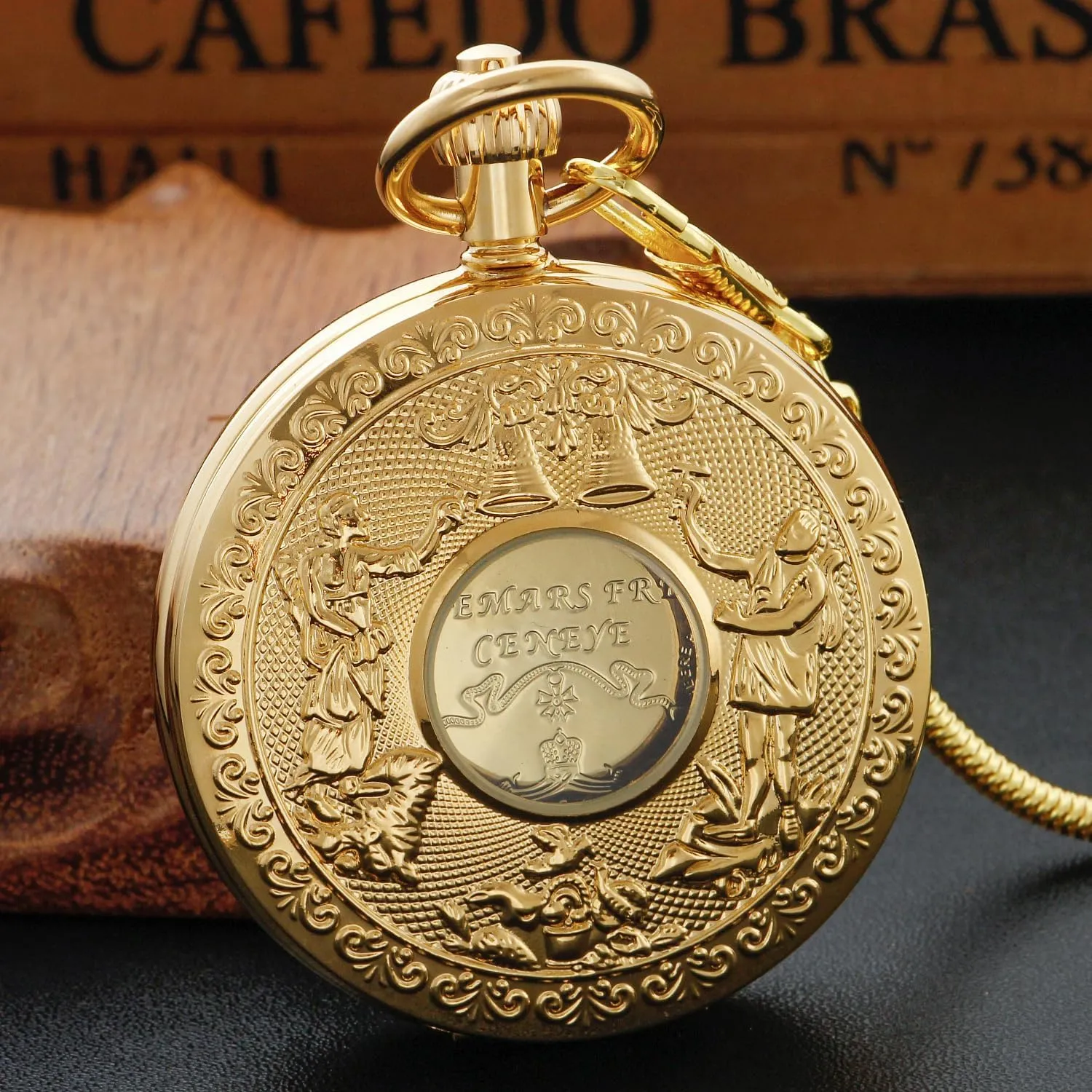 Pocket Watch with Chain and Box Elegant wholesaler meander Men's Mechanical 