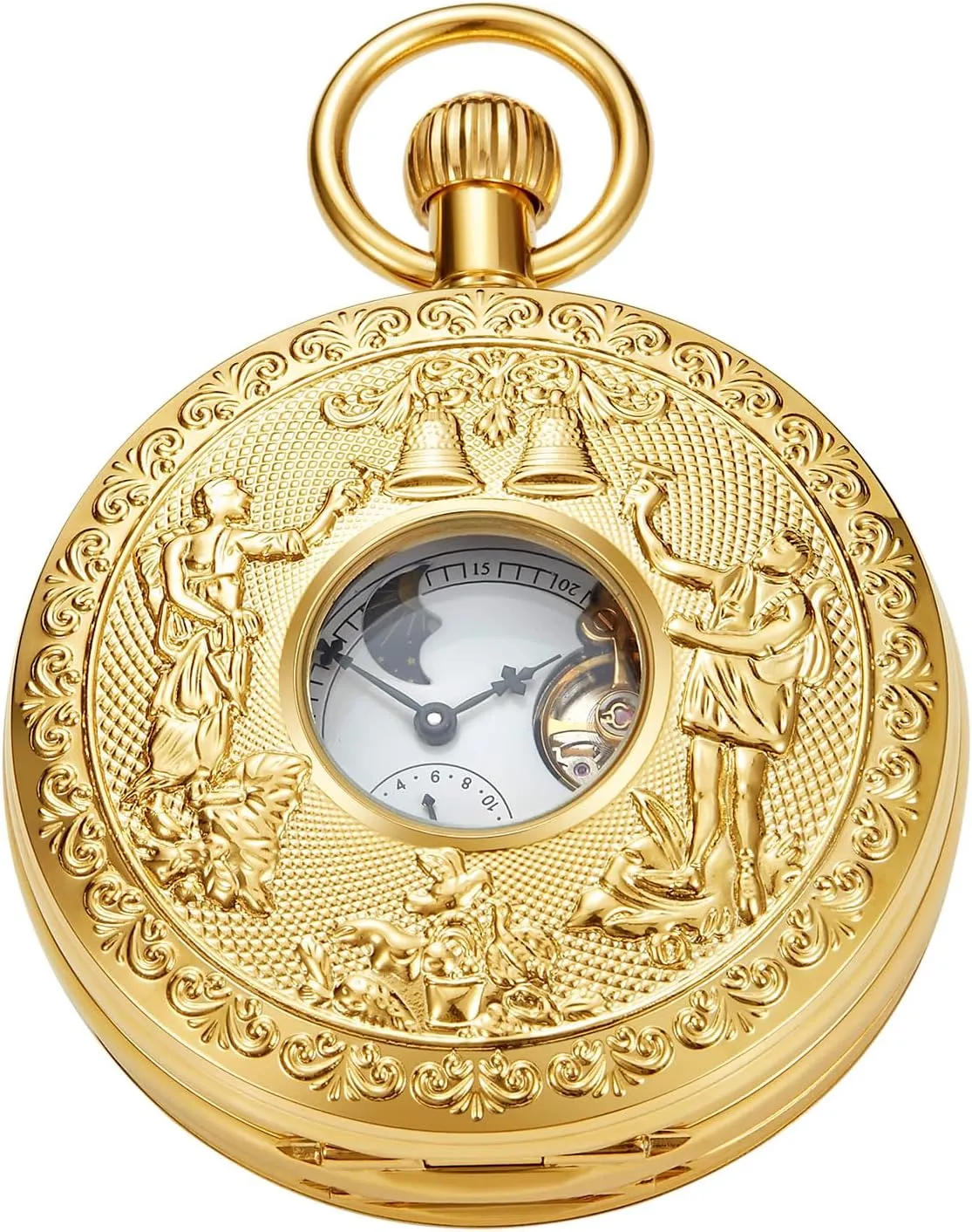 Pocket Watch with Chain and Box Elegant wholesaler meander Men's Mechanical 