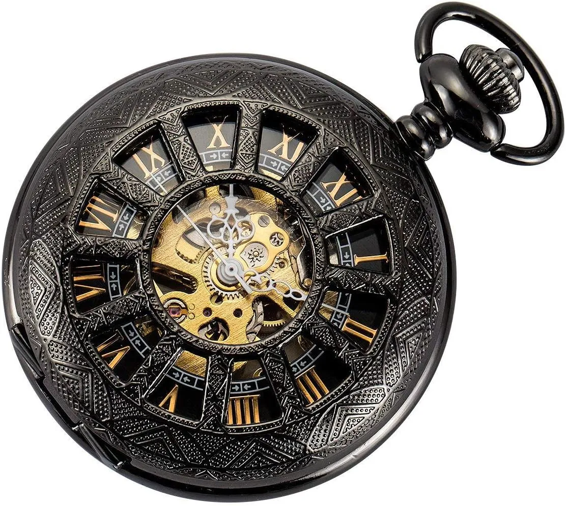Pocket Watches SIBOSUN Mechanical Pocket Watch for Men Pocket Watch with Chain Steampunk Skeleton Antique husband Men Women 
