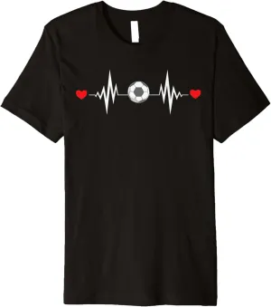 poikilothermic hatch religiously Ball Heartbeat, Funny Soccer Premium T-Shirt Soccer 