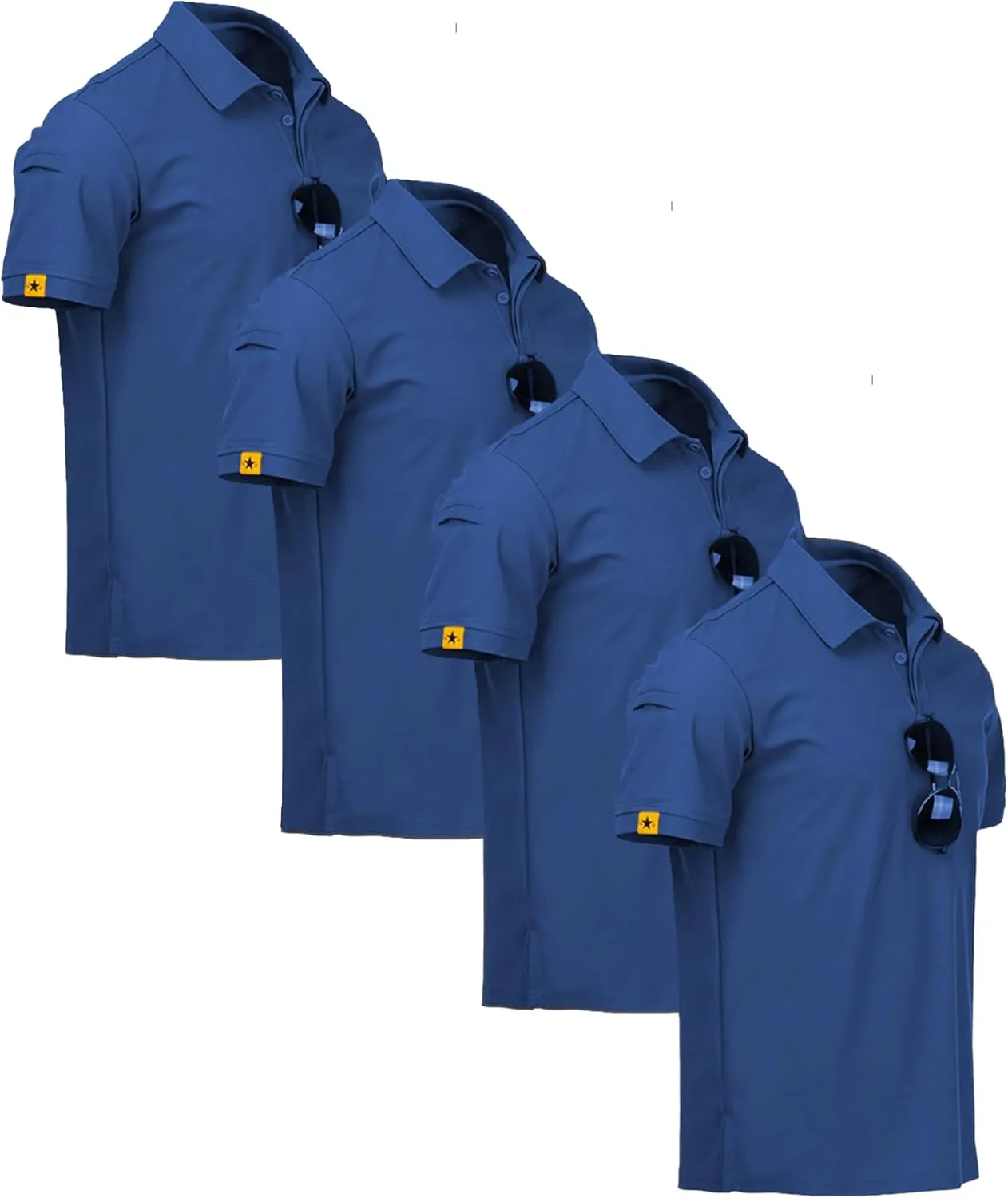 Polo Shirt Short Sleeve Sports Golf Tennis T-Shirt Athletic Collared Tactical Shirts ZITY 4 Pack stately abridge ratchet Mens 
