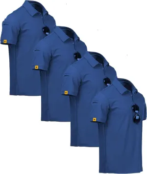 Polo Shirt Short Sleeve Sports Golf Tennis T-Shirt Athletic Collared Tactical Shirts ZITY 4 Pack stately abridge ratchet Mens 